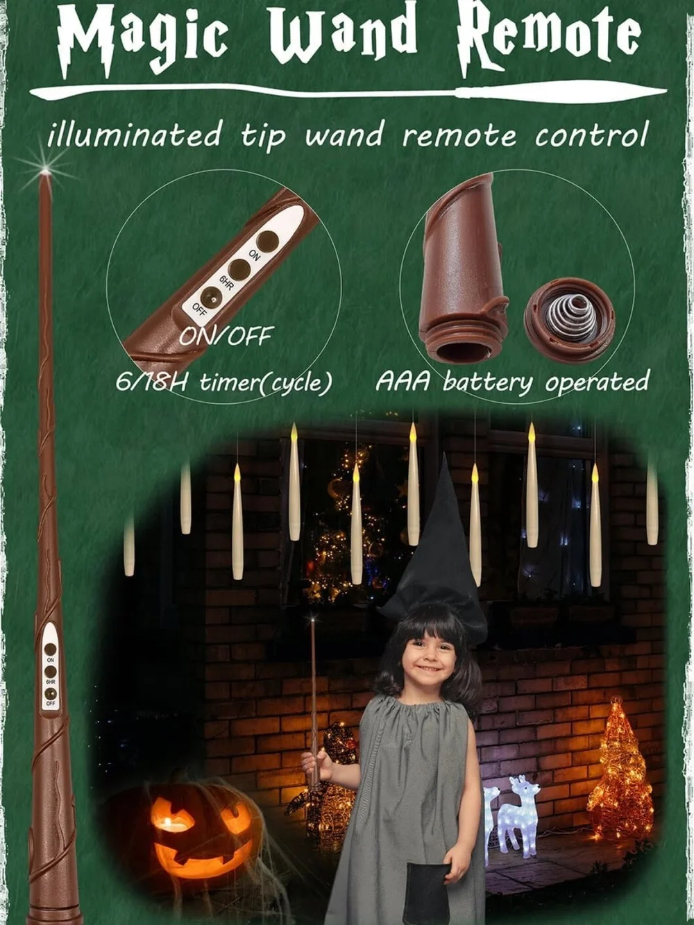 Floating Candles with Magic Wand Remote 12pcs Flameless Taper Candles Flickering